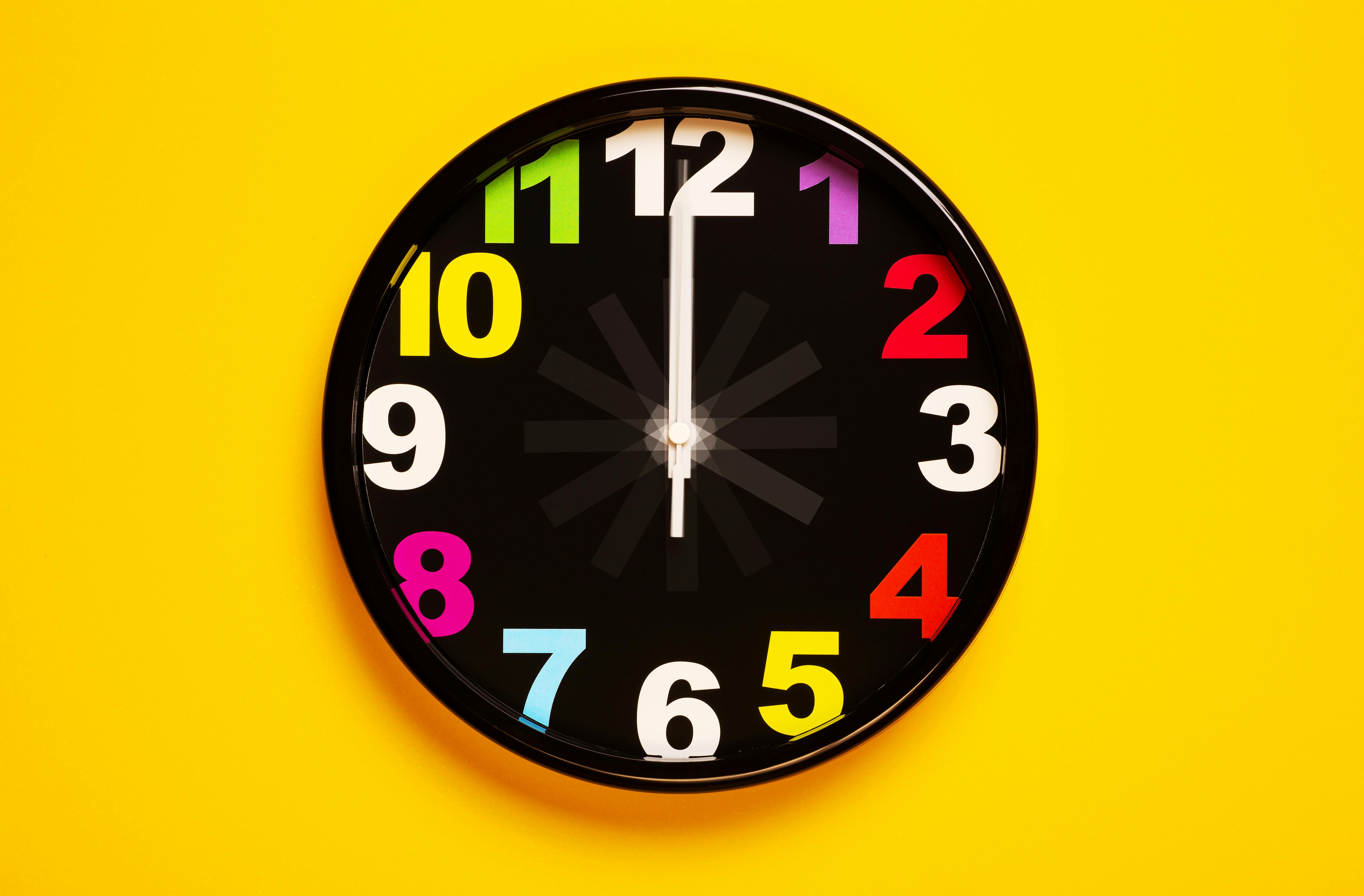 Wall clock mounted in living room